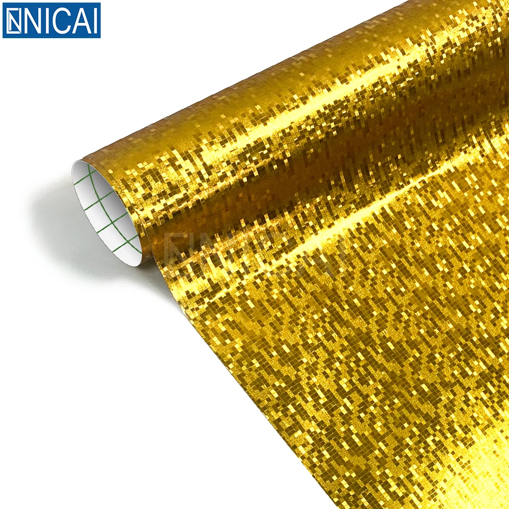 Didaix Industry 3D KJ6303 Gold Armour Mosaic 1.52*30M Car Wrap Vinyl Roll  Carbon Fiber Sticker  Car Vinyl