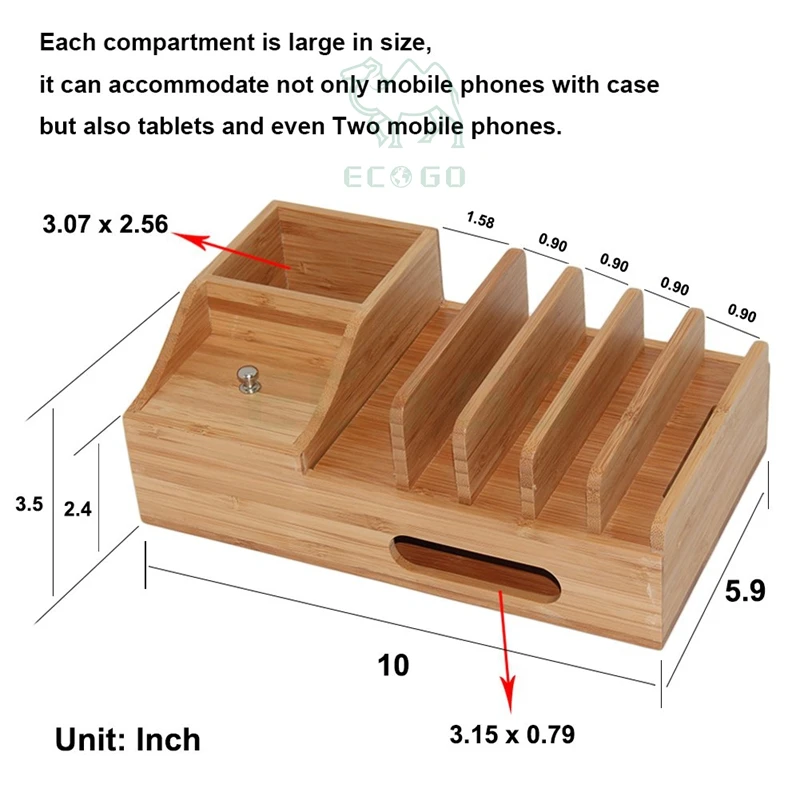 Eco-Friendly Wooden Dock Charger Station Original Charging Station Custom Logo Usb C Docking Station