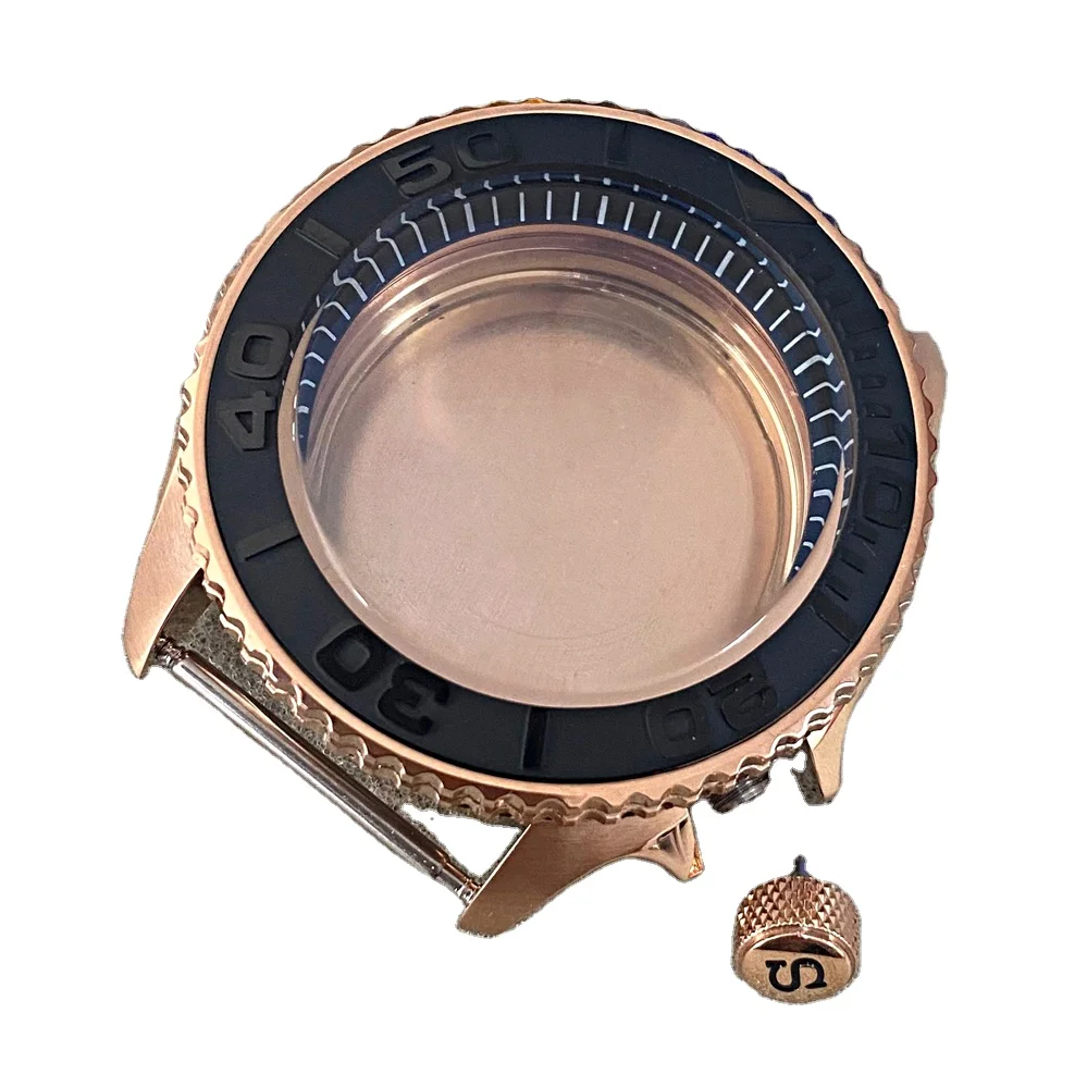 watch accessories SKX NH35 316L stainless steel case PVD rose gold 3.8 bit white interior shadow S crown watch case