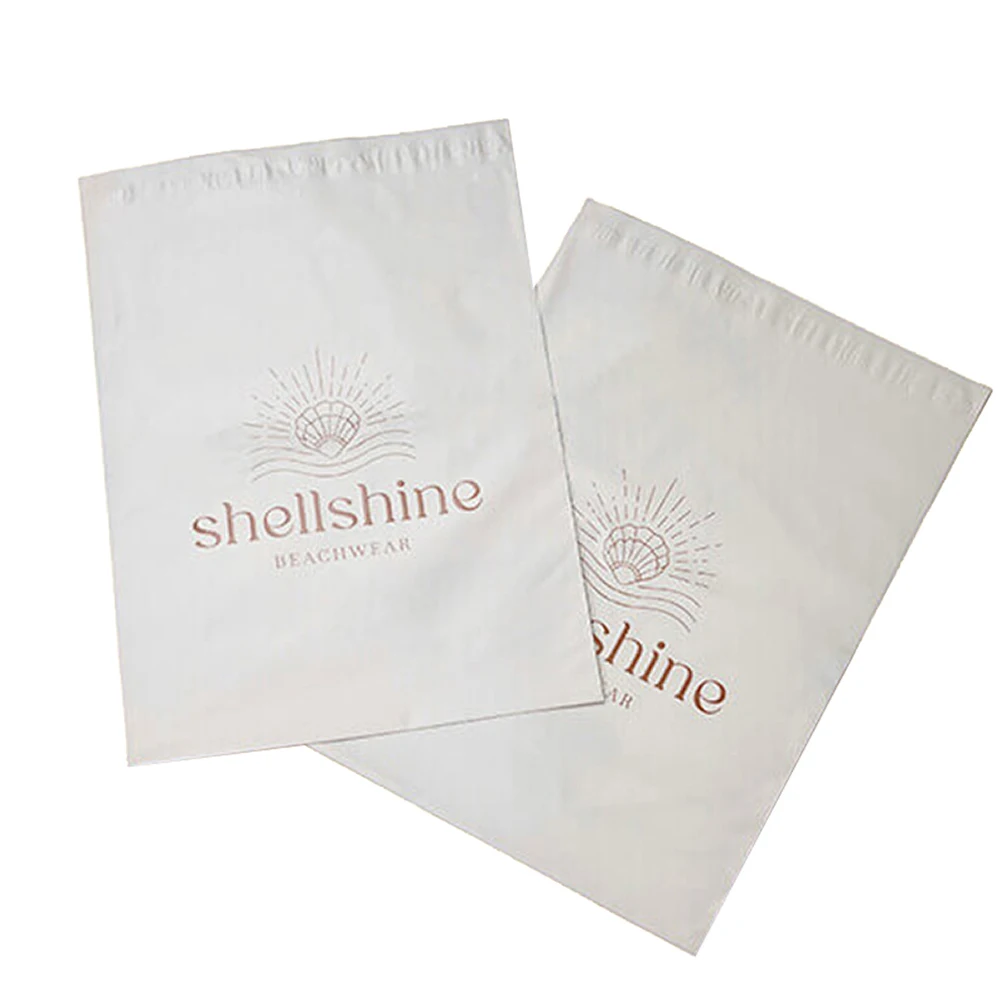 biodegradable wholesale high quality peach custom printed rose logo poly pack mailers plastic packaging bag for clothing