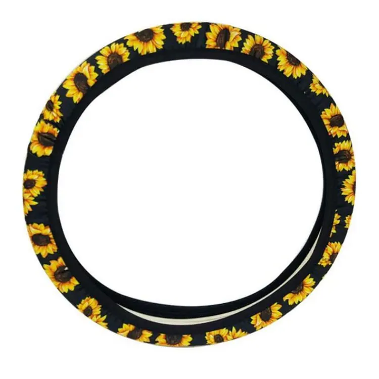 Sunflower Steering Wheel Cover Neoprene Car Steering Wheel Cover Anti Slip and Sweat Absorption Auto Car Wrap Cover