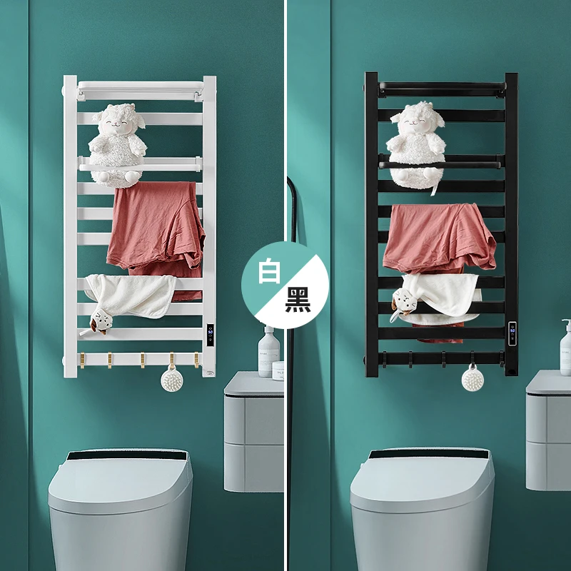 Energy Saving Non-Punching Smart Wall Mounted Warmer Heated Drying Rack Bathroom Heating Rail Electric Radiator Towel Dryer