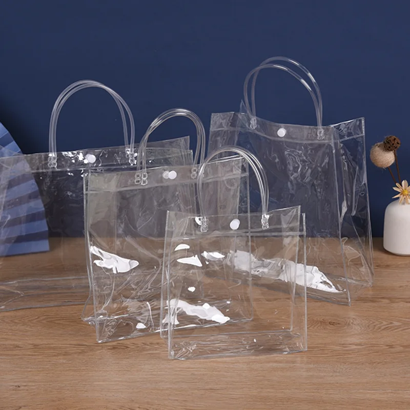 PVC Transparent Plastic Tote Bags Gift Bags Waterproof Bags With Favorable Price