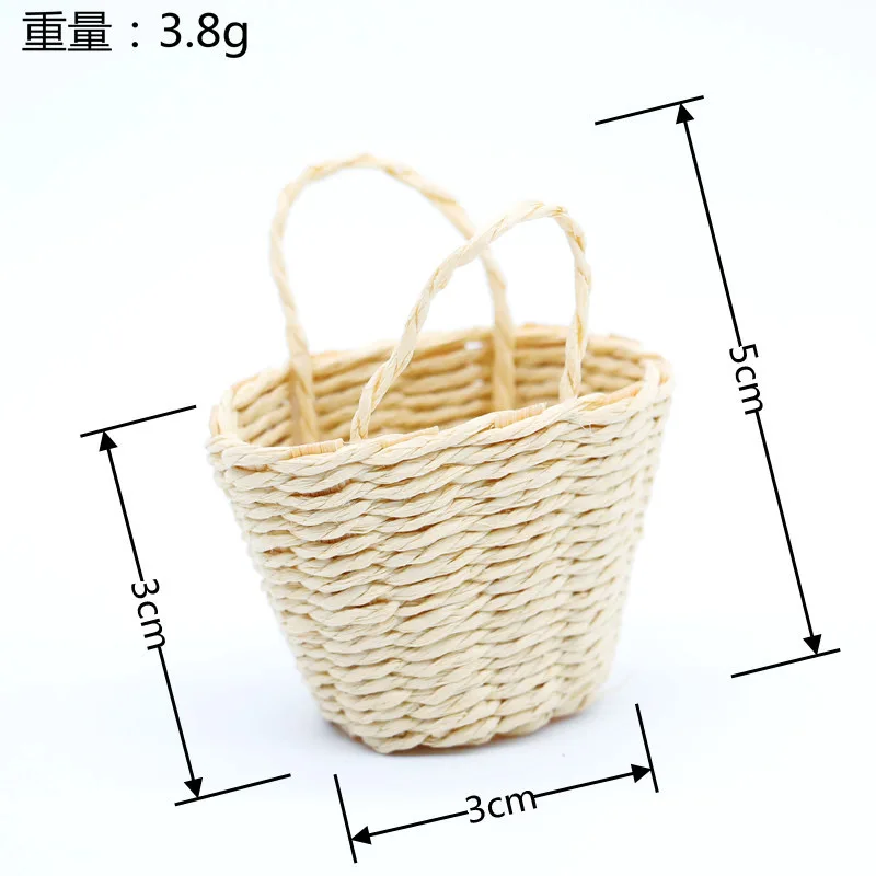 Doll house rattan bamboo grass woven mini woven basket basket miniature food play OB1 scene shooting props life set