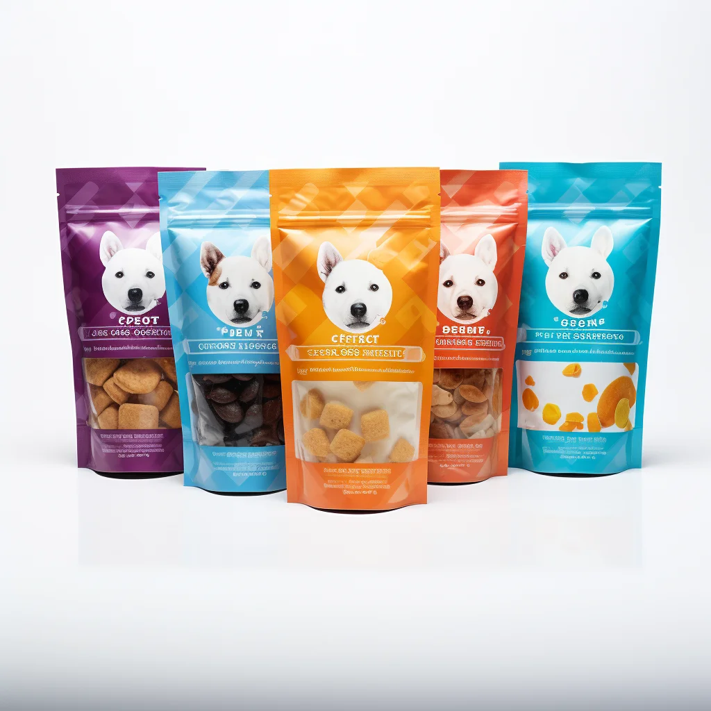 Treat Dog Training Stand Up Pouch Design Mylar Plastic Side Gusset Flat Bottom Hold Travel Cat Food Pet Feed Packaging Bag