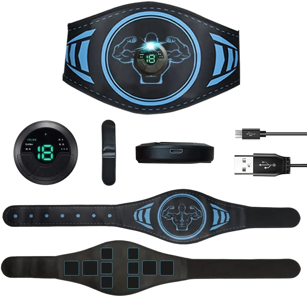 Japan ems slim massage waist trainer belt vibration abdominal toning belt slimming belt for man tens abs stimulator muscle toner