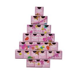 Christmas Tree Advent Calendar Kids Nail Polish Beauty Advent Calendar Cardboard Refillable Advent Calendar For Jewelry