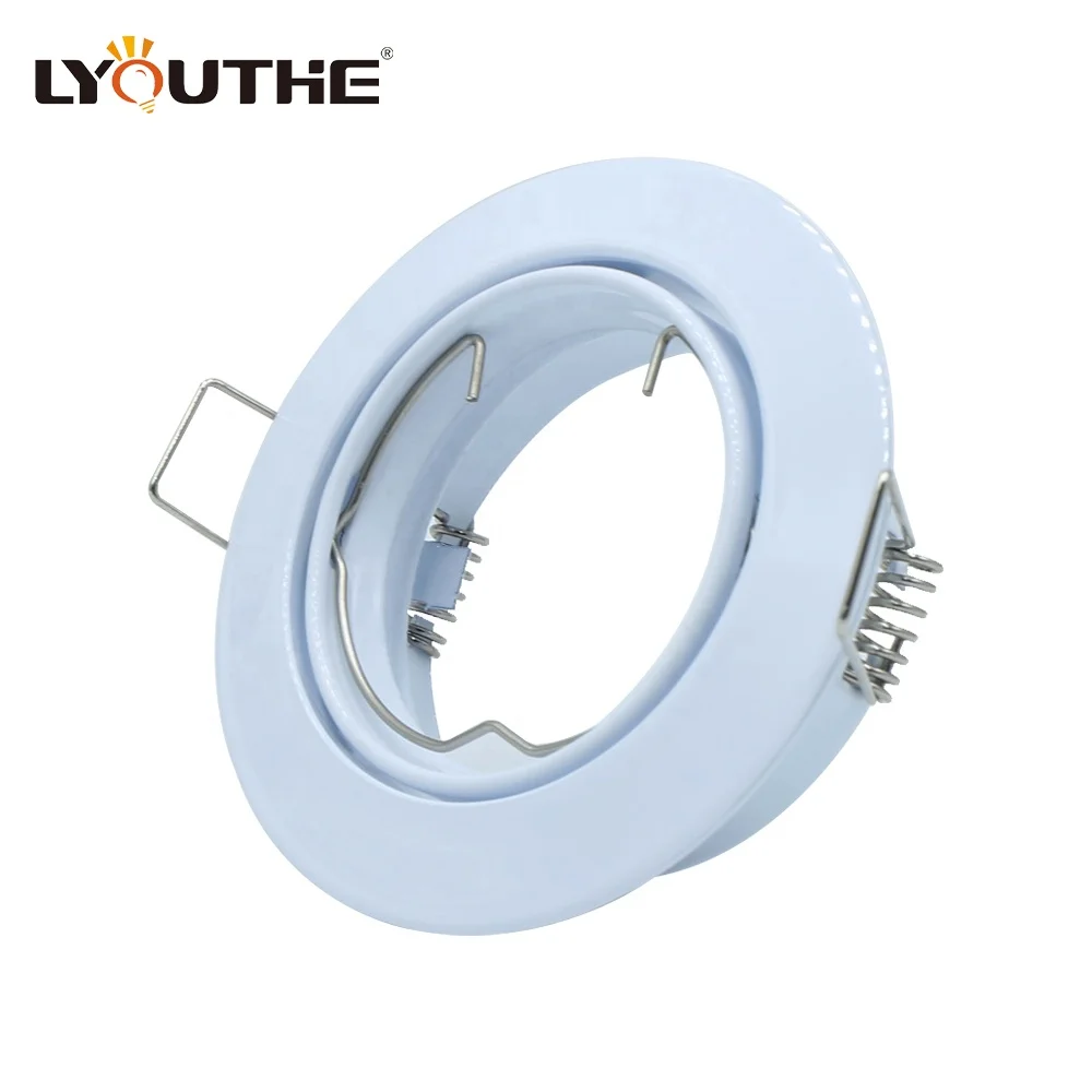 Low price white round adjustable angle iron 85mm recessed ceiling downlights frame