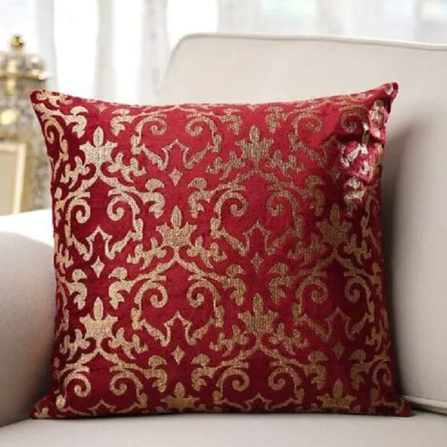 Индийский Роскошный домашний декор Мягкая шелковистая атласная парча квадратная наволочка для дивана Этническая Подушка льняная подушка