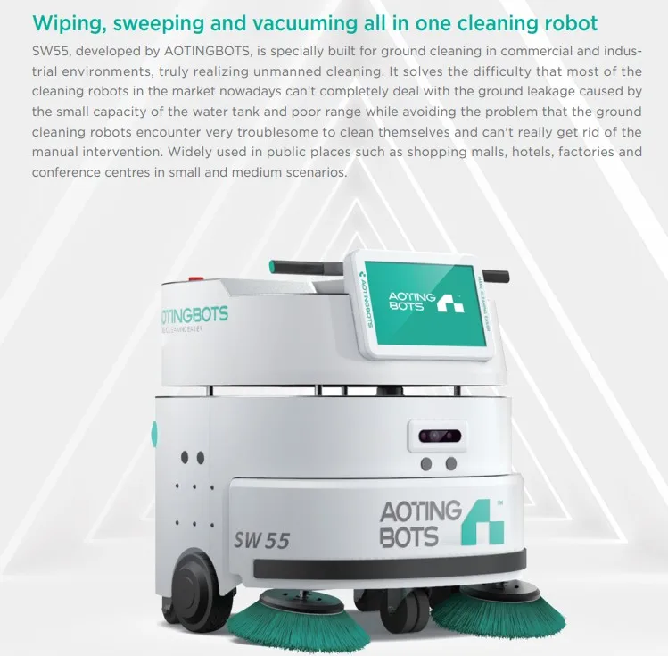 2024 Hot Commercial Walk Behind Electric Autonomous Sweeper Dust Cleaning AI Technology Robot floor Scrubber dryer