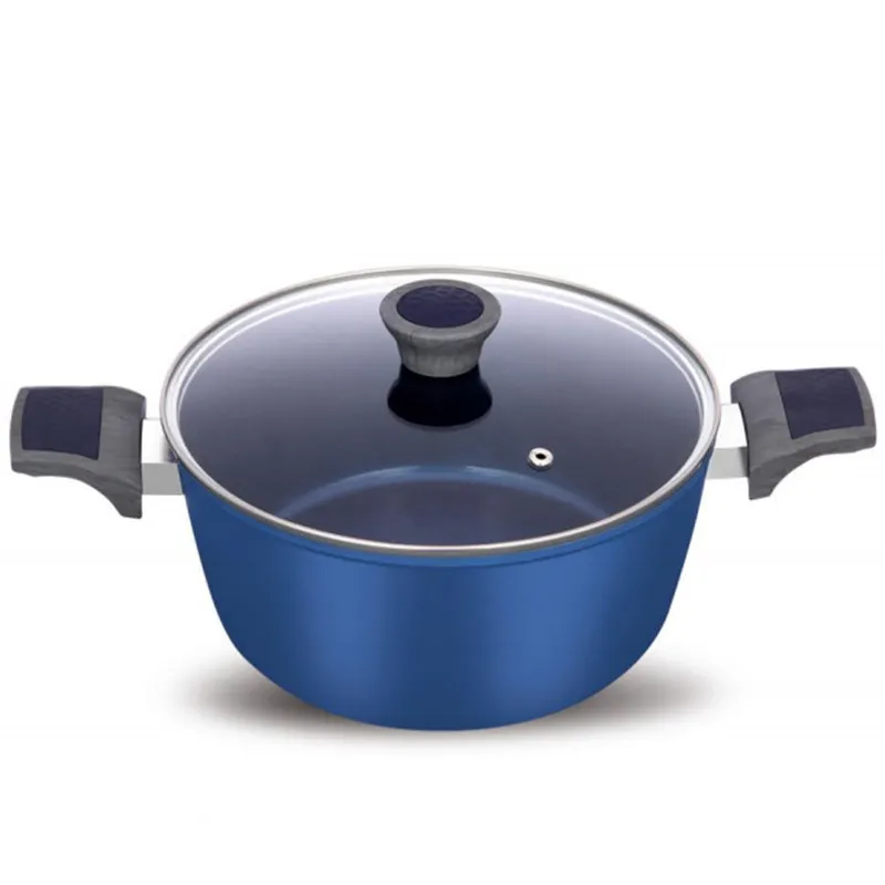 Professional Non-Stick Forged Aluminum Cookware Set 8pcs Luxury Blue Stone Cooking Pans