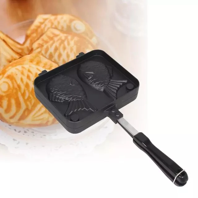 Free Shipping Japanese Fish-Shaped Bakeware Waffle Pan Maker Japanese Pancake Double Pan Stainless Steel Frypan Home Cake Tools