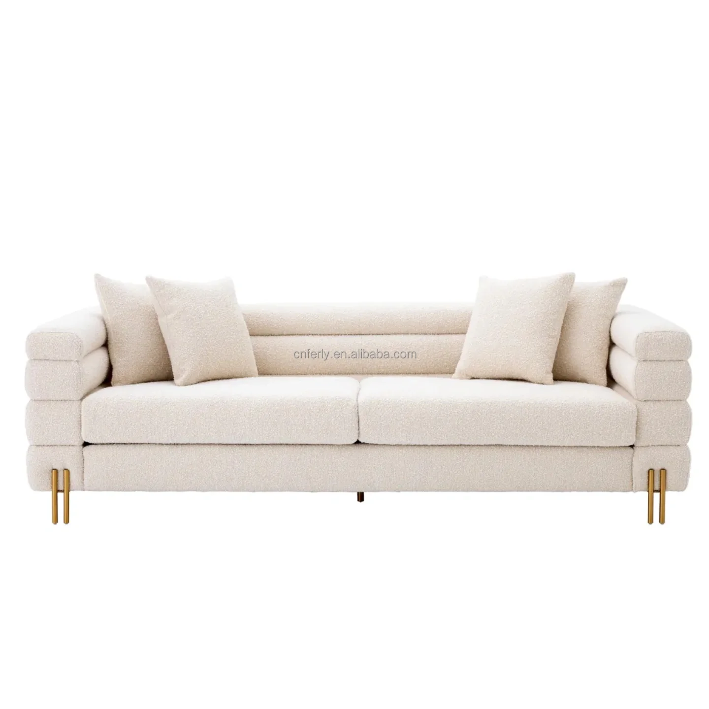 Modern Living Furniture Fabric Sofas For Living Room Wool Handmade Floor Sofa Wrapped In Sheepskin Shearling Sofa