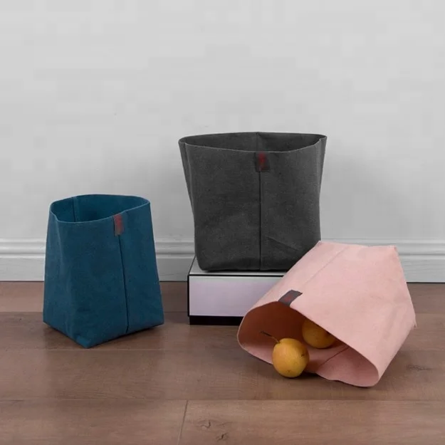 Складная черная тканевая корзина для хранения с вкладышем