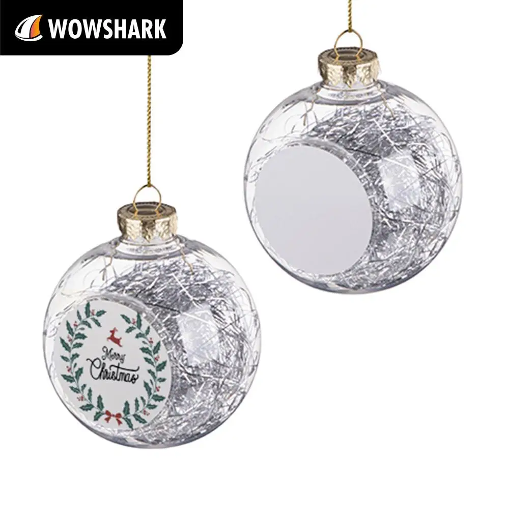 Sublimation Christmas Decoration Ornaments Customized Christmas Plastic Ball Silver Color N