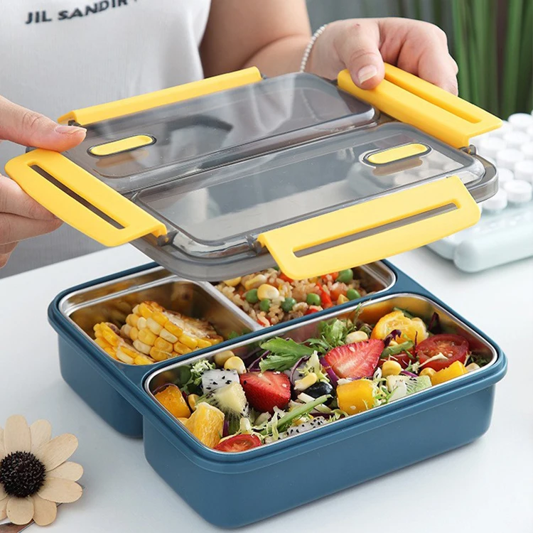 Single-layer lunch container adult portable microwave lunch boxes school student sealed New Korean bento