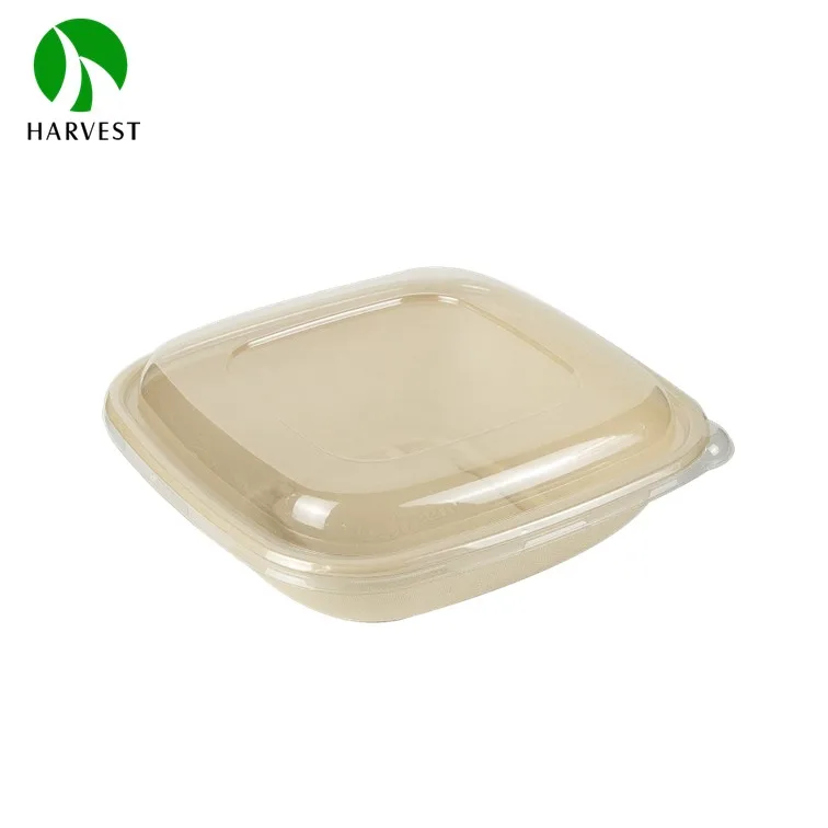 Takeaway Catering Biodegradable Disposable CB48 Sugarcane Pulp Bagasse Salad Bowl