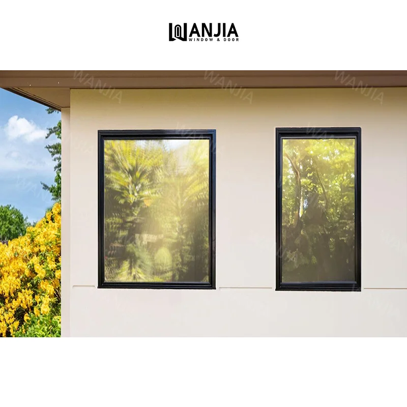 WANJIA Minimalist Design Living Room Heavy Duty Picture Window Custom Soundproof Aluminum Window Custom Glass Fixed Window