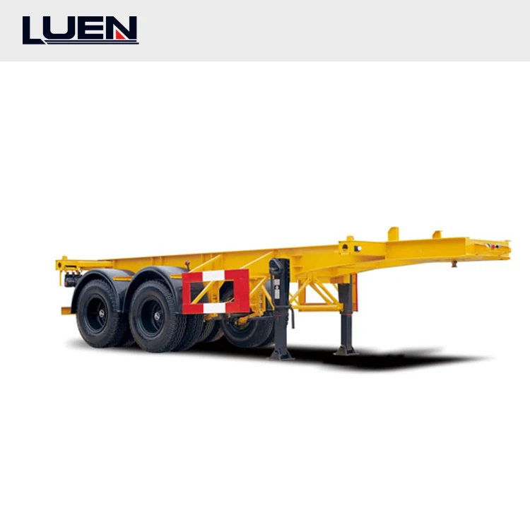 LUEN 2 3 Axles 20ft 40ft shipping Container Transport gooseneck skeleton Container Chassis Semi Truck Trailer