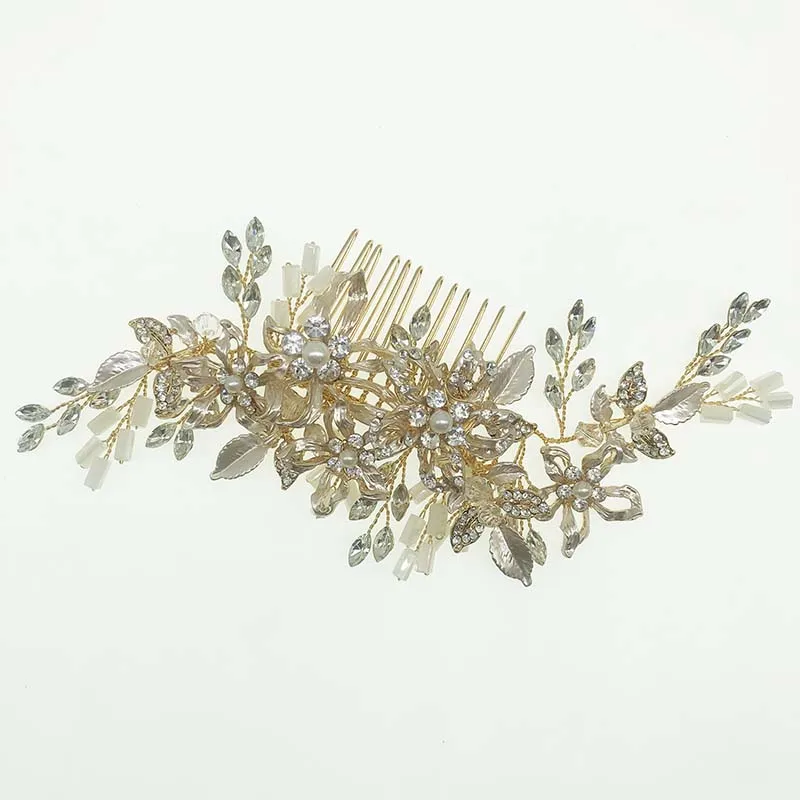 SHSS3003 новые свадебные гребни ручной работы с кристаллами и стразами для невесты Цветочные женщин Свадебные аксессуары