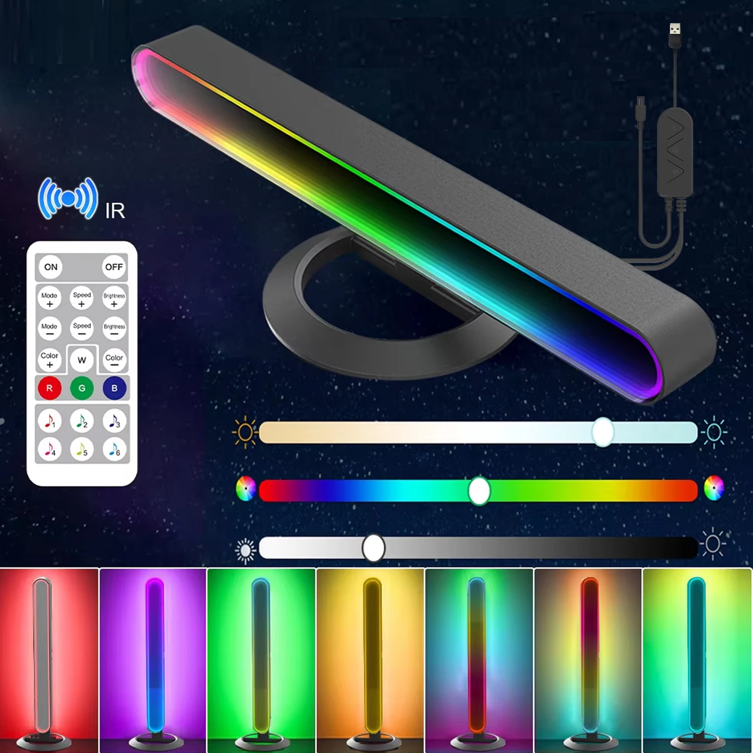 Подставка RGB с синхронизацией музыки изменяющая цвет голосовой Звук подставкой приложением перезаряжаемая светодиодная подсветка ритма для домашней вечеринки