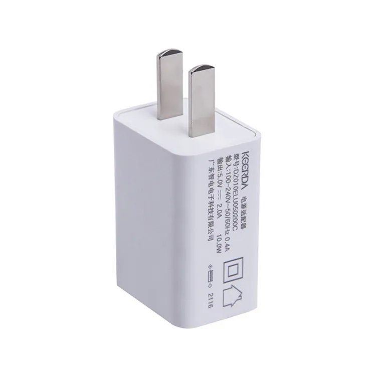 Durable Contemporary 5.2V 2A 10.4W Maximum Power 2000Ma Mobile Phones Charger Power Adapter