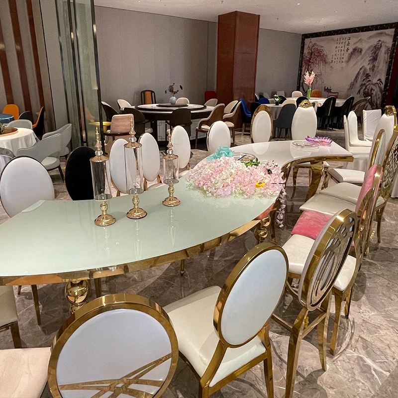 Уличная мебель Специальные современные золотые события из нержавеющей стали chiavari Свадебные обеденные стулья