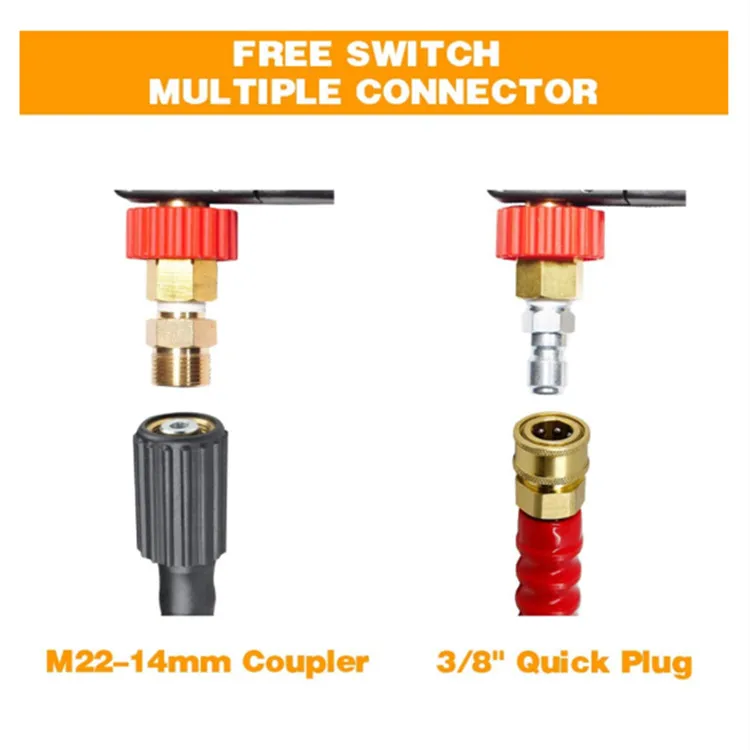 Shan Dun 1/4 Quick Socket Pressure Washer spray trigger Gun with Swivel Short Power Washer Gun with 3/8 Quick Connector 5000 PSI