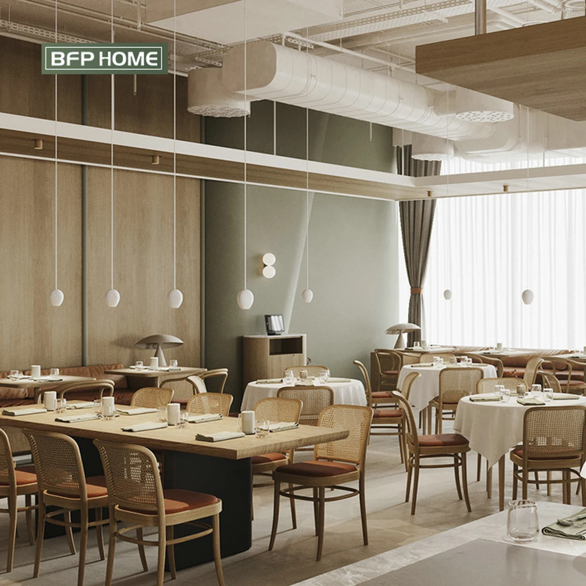 BFP Home Restaurant Modern Design Coffee Table Set Dinning Table Furniture Wood Restaurant Furniture For Project