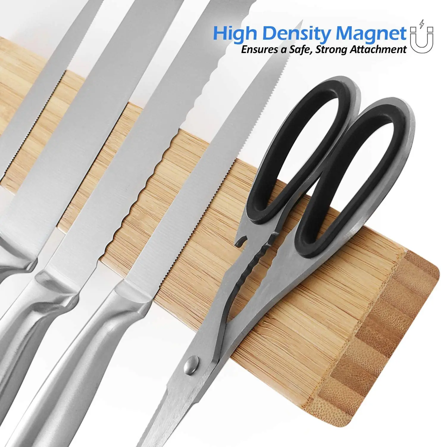 16 Inch Bamboo Wood Professional magnetic knife holder magnetic knife strip for wall mount