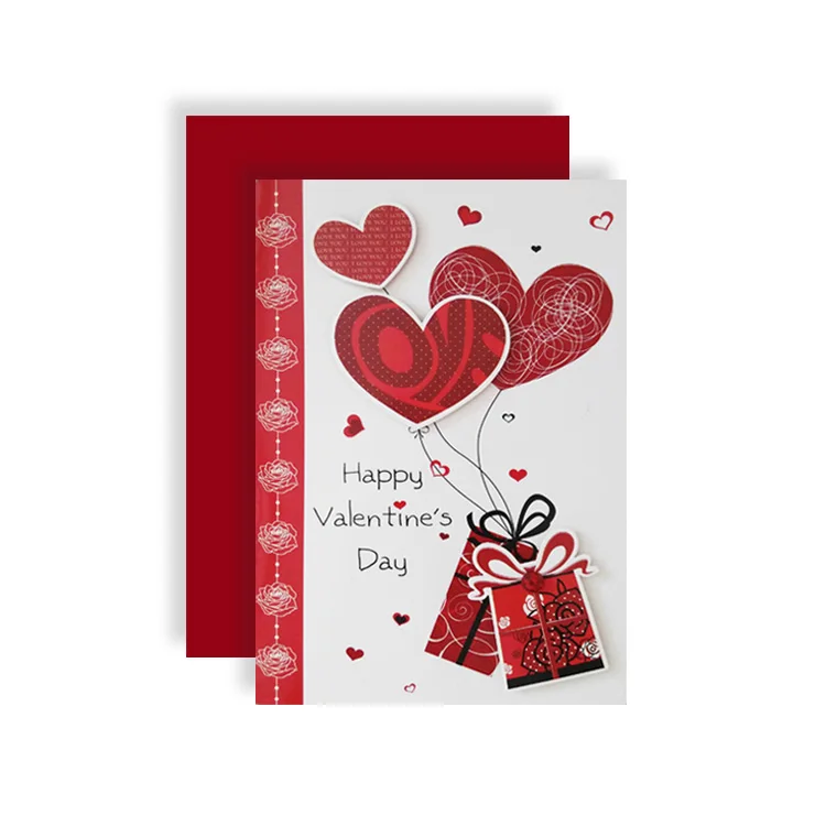 Valentine day Gift mini small card printing gold foil customise paper greeting card
