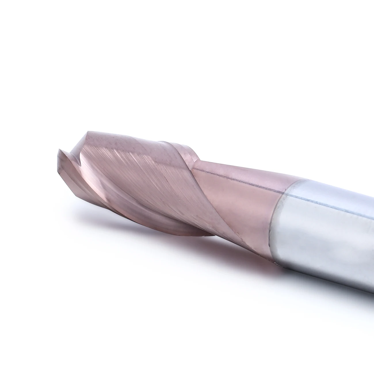 ZHY HEX AITIN Coated CNC Milling Cutter HRC65 2F Solid Carbide Ballnose Endmill for Hard Metal