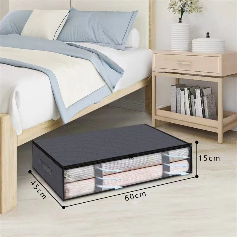 Foldable Under Bed Bags Large Waterproof Storage Boxes Thick Breathable Closet Organizer Storage Bags Zippered Organizer