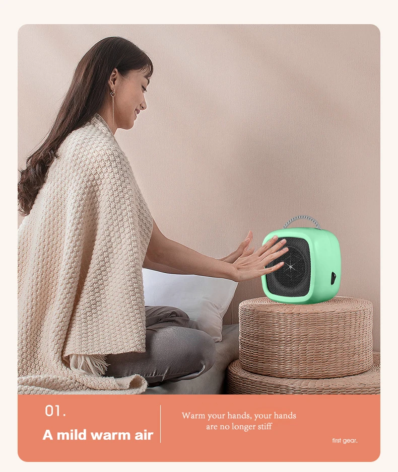 Desktop energy-saving heating electric heating fan small heater Safe home bedroom desk rapid heating constant temperature