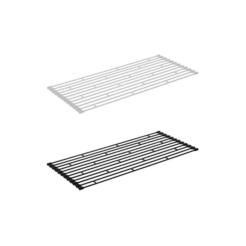 Wrought Iron Folding Sink Drain Rack for Kitchen Sink Drain Curtain Vegetable and Fruit Dishes Storage Rack