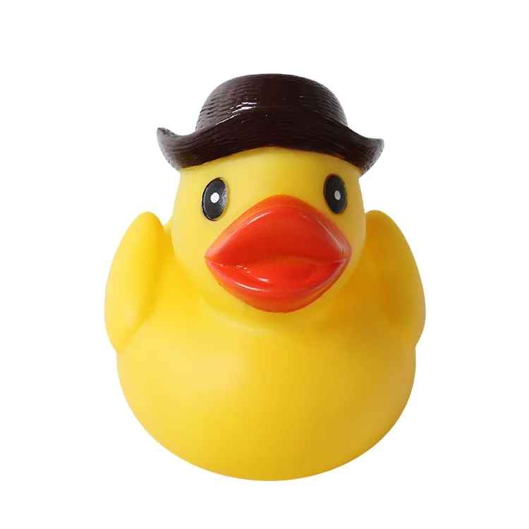 funny rubber duck toys with hat
