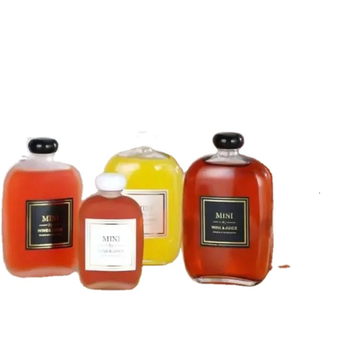 mushroom shape 16 oz glass beverage bottles milk-tea coffee juice wine glass bottle with plastic lid