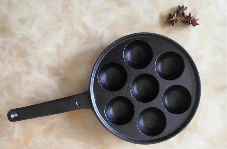 Чугунная сковорода Aebleskiver для аутентичных датских набивных блинов-в комплекте с бамбуковыми шпагами силиконовой ручкой и варежкой духовки
