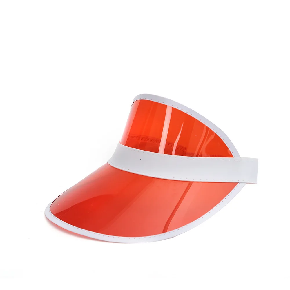High quality logo custom iridescent magic color PVC sun hat Plastic Sun Visor Cap Wholesale