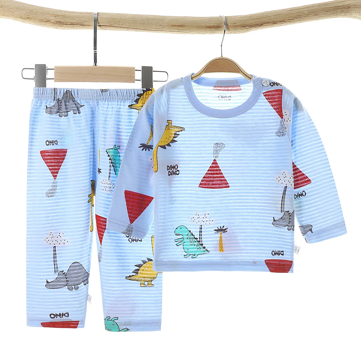 Children Home Wear Kids Air Conditioning Clothing Organic Bamboo Cotton Baby Sleepwear Set Summer Pajamas