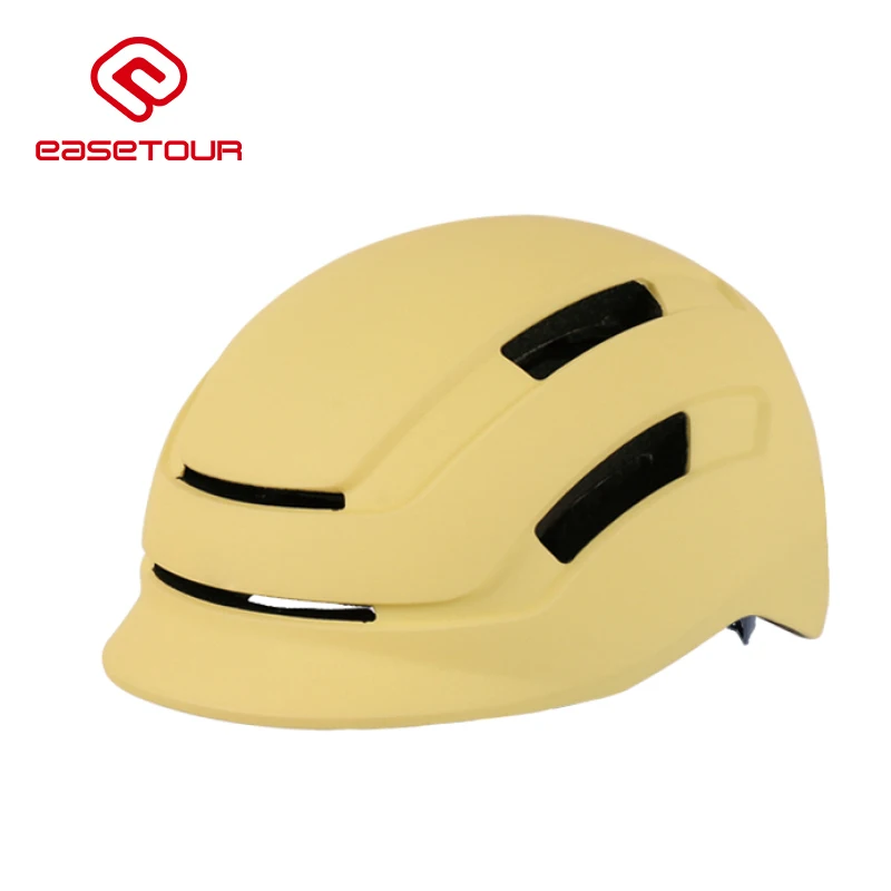 EASETOUR Hot Selling LED Light Adult Bicycle Helmet cascos bicicleta de ruta Black with Visor