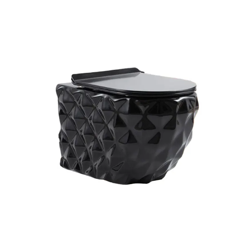 modern designer black wc porcelain hanging commode bathroom ceramic one piece water closet white color wall mounted toilet bowl
