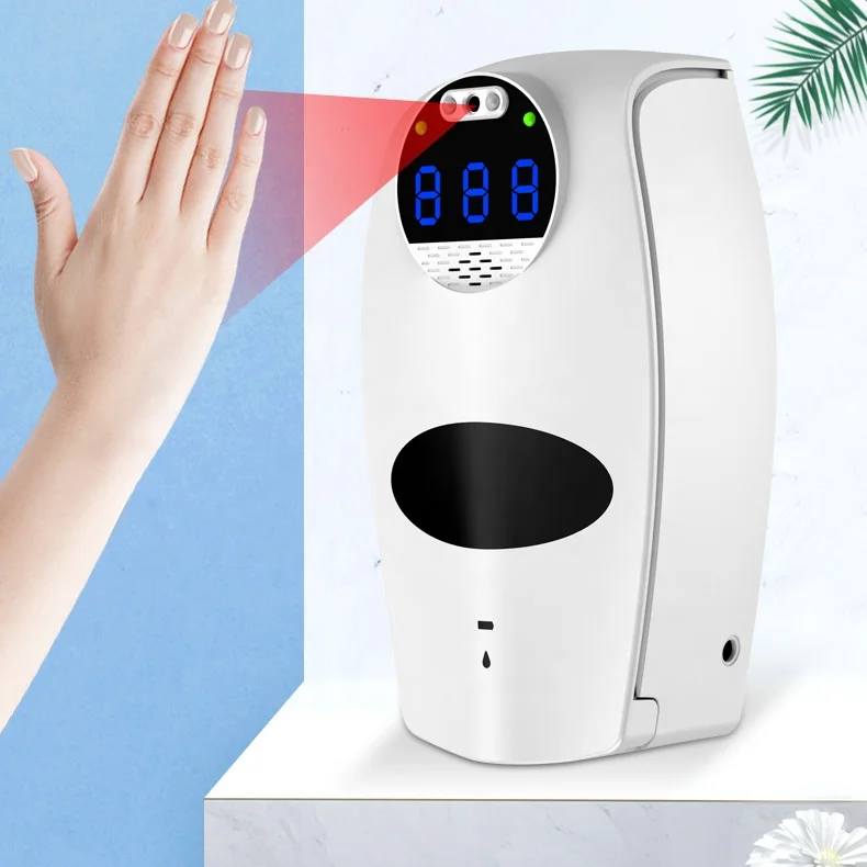 automatic foam hand sanitizer liquid soap dispenser with Forehead Touchless Digital Infrared Thermometer for Commercial Use