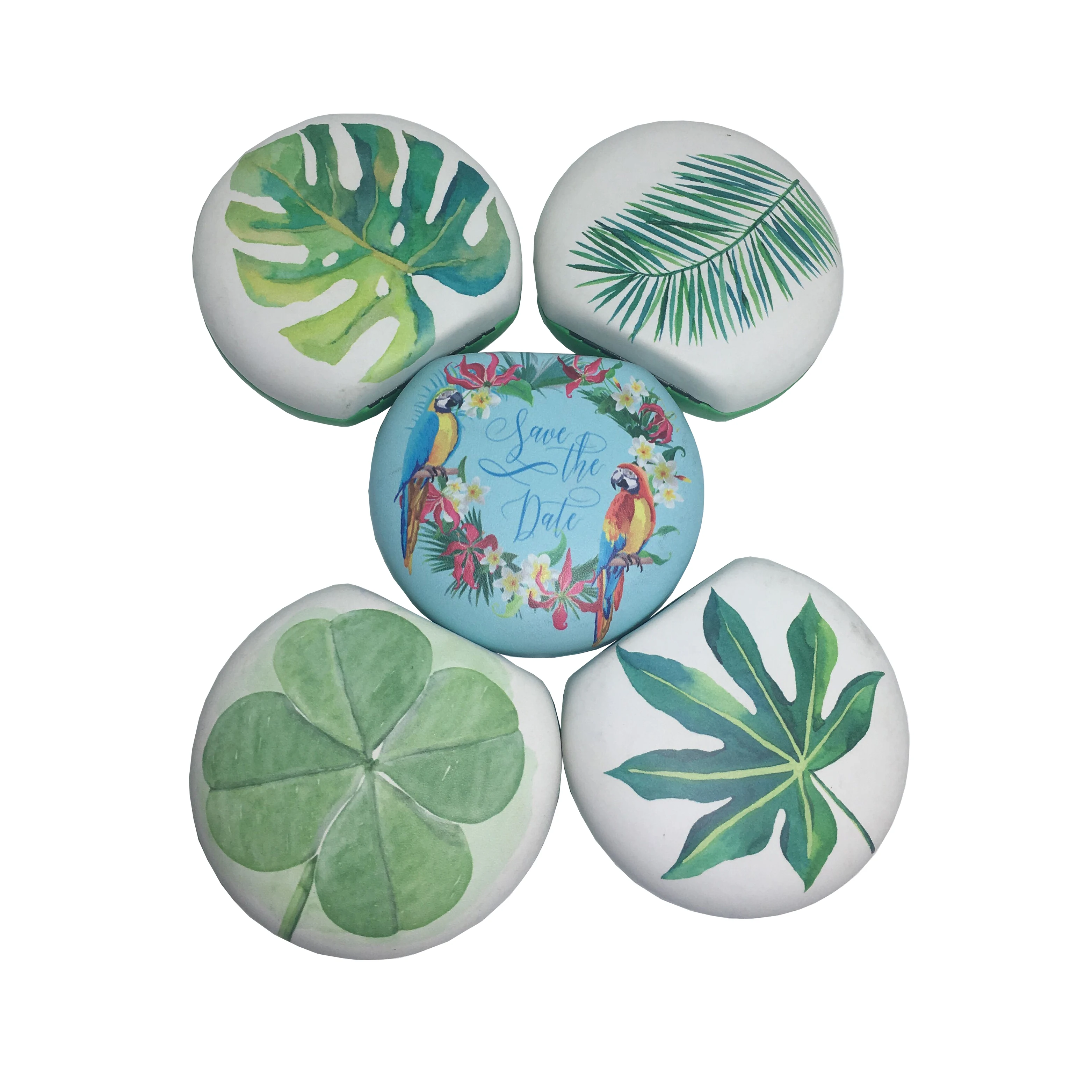 Wholesale Fashion Colorful Metal PU leather Custom Printed Case Contact Lenses Case Box