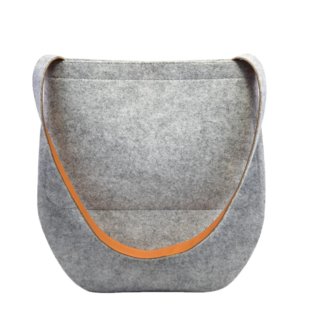 New trend fashion basket felt tote ladies bee handbag felt leisure purses 2021 girl fabric organizer Handbag