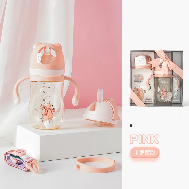 Customized Logo Wholesale Safety BPA Free Food Grade Drop Resistance High Temperature Disinfection PPSU Baby Feeding Bottle Set