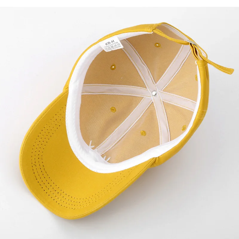 Yellow Beige Streetwear Hip Hop Caps Adjustable Snapback Baseball Cap For Women Men Outdoor Sport Gorras Korean Couple Hat