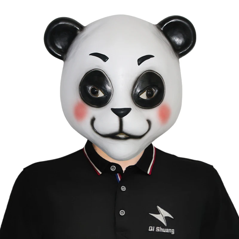 Custom Realistic Animal Full Head Mask Halloween Cosplay Panda Hero Mask Latex Cute Customizable Animal Mask