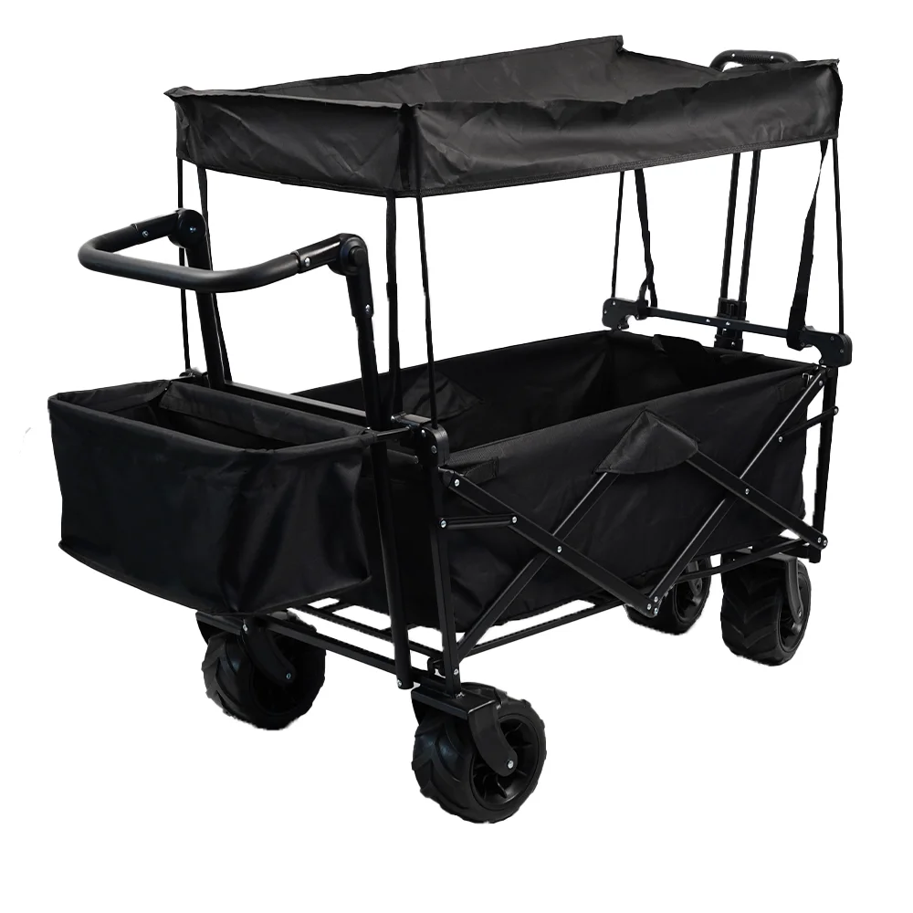 Heavy Duty Collapsible Folding Wagon With Removable Canopy