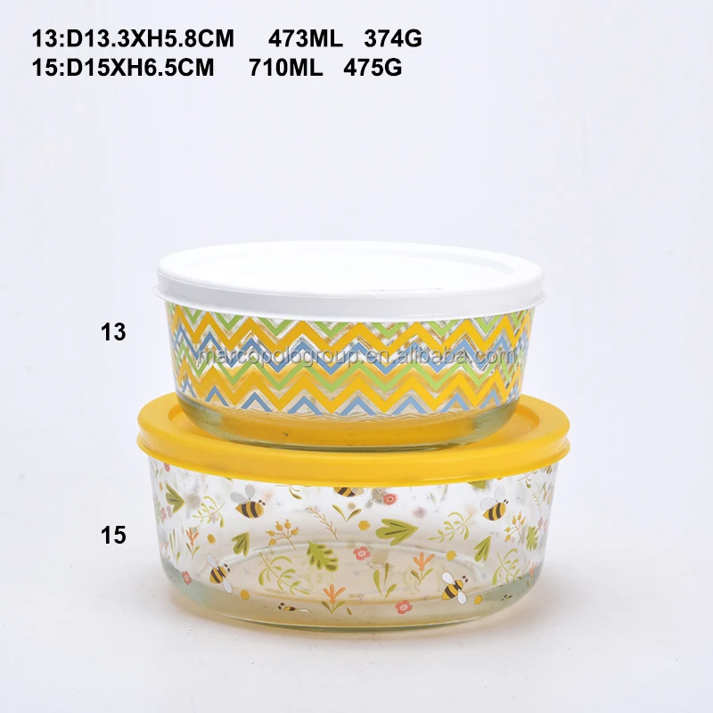 3pcs 4pcs set Heat-Resistant Glass Container Microwavable Food Container  with lock lid or wood lid for Back to School lunch box